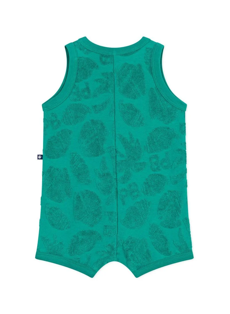 بيتي باتو Babies' short jumpsuit in palm tree pattern cotton